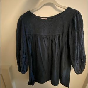 Altar’d State blue bell sleeve top w/embroidery